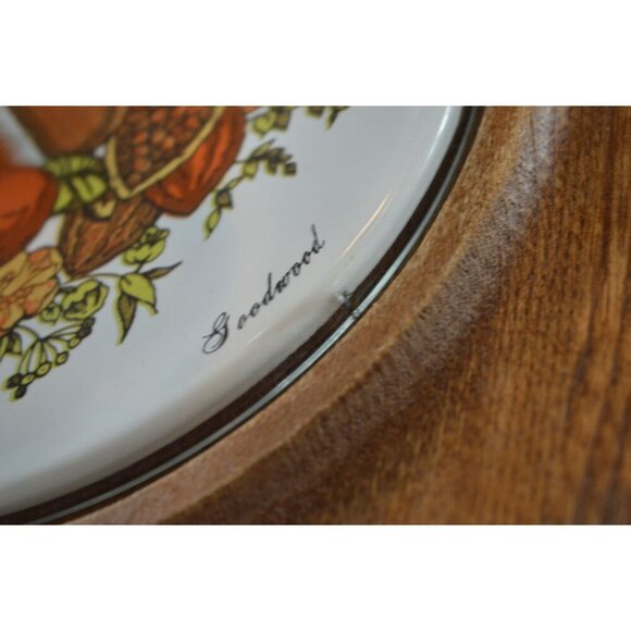 Vintage Mid Century 70s Goodwood Octagon Cheese Tray With Glass Cloche Cottageco - Picture 9 of 11